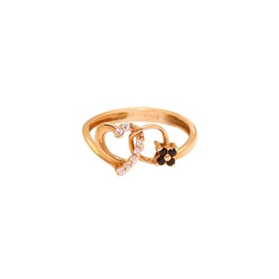 Δαχτυλίδι 14Κ ροζ χρυσό με καρδιά & ζιργκόν